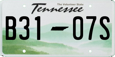 TN license plate B3107S