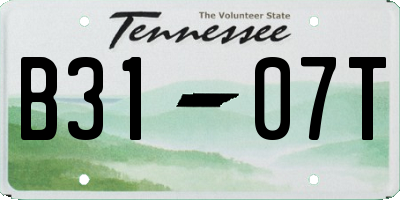 TN license plate B3107T