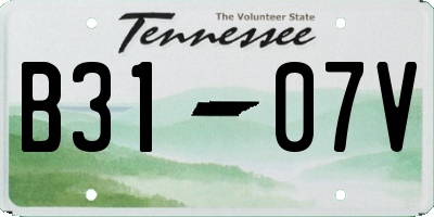 TN license plate B3107V