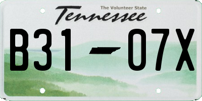 TN license plate B3107X