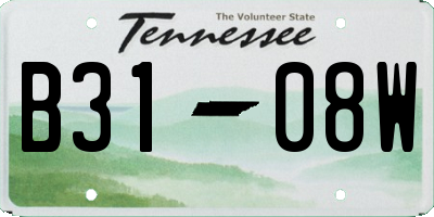 TN license plate B3108W