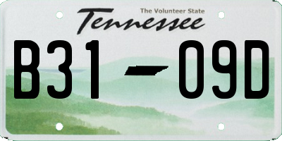 TN license plate B3109D