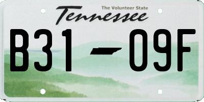 TN license plate B3109F