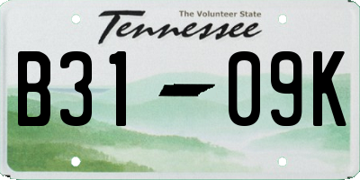 TN license plate B3109K