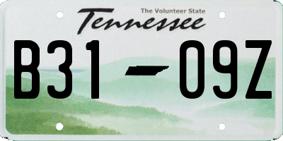 TN license plate B3109Z