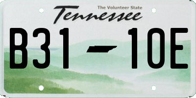 TN license plate B3110E