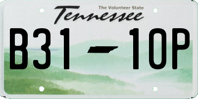 TN license plate B3110P