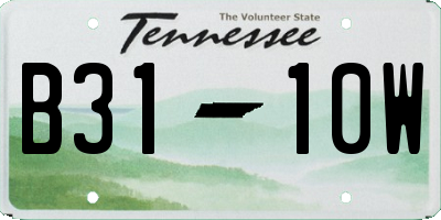 TN license plate B3110W