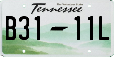TN license plate B3111L