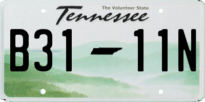 TN license plate B3111N