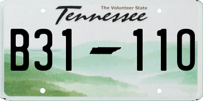 TN license plate B3111O