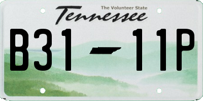 TN license plate B3111P