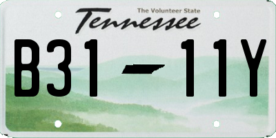 TN license plate B3111Y