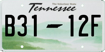 TN license plate B3112F