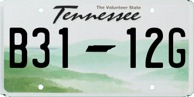 TN license plate B3112G