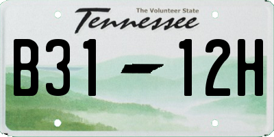 TN license plate B3112H