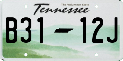 TN license plate B3112J