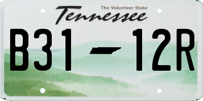TN license plate B3112R