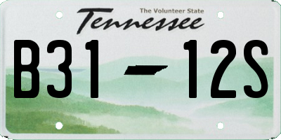TN license plate B3112S