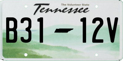 TN license plate B3112V