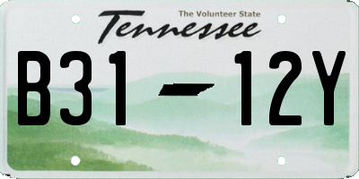 TN license plate B3112Y