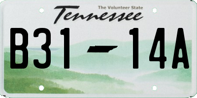 TN license plate B3114A