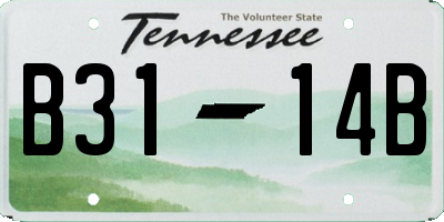 TN license plate B3114B