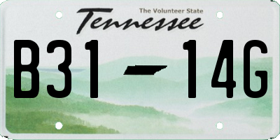 TN license plate B3114G