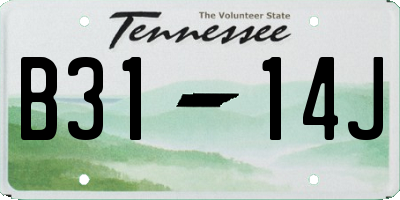 TN license plate B3114J
