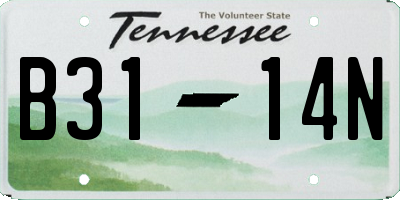TN license plate B3114N