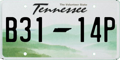 TN license plate B3114P