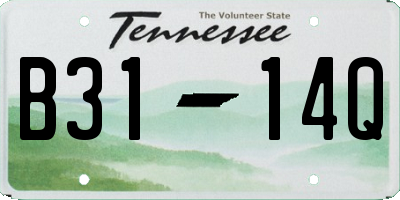 TN license plate B3114Q