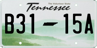 TN license plate B3115A