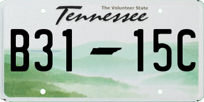 TN license plate B3115C