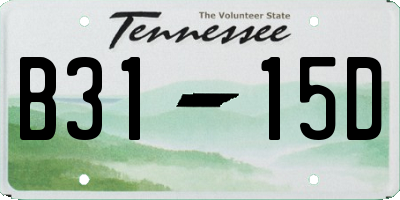 TN license plate B3115D