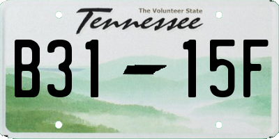TN license plate B3115F