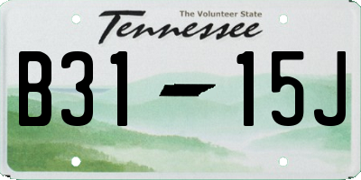 TN license plate B3115J