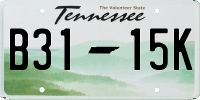 TN license plate B3115K