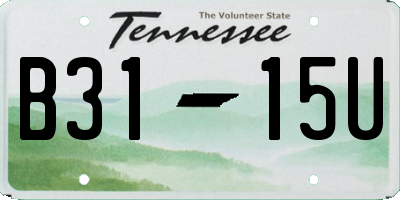 TN license plate B3115U