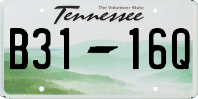 TN license plate B3116Q