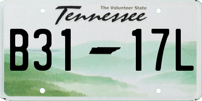 TN license plate B3117L