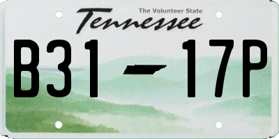 TN license plate B3117P