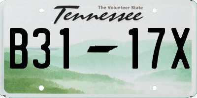 TN license plate B3117X