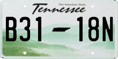 TN license plate B3118N
