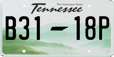 TN license plate B3118P