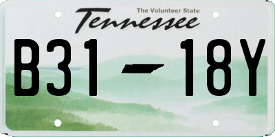 TN license plate B3118Y