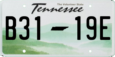 TN license plate B3119E