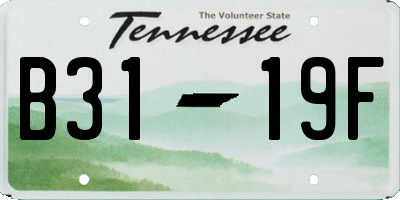 TN license plate B3119F