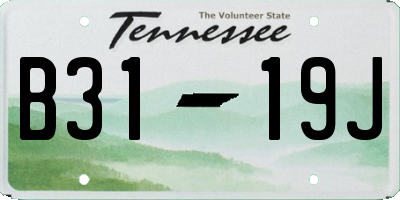 TN license plate B3119J