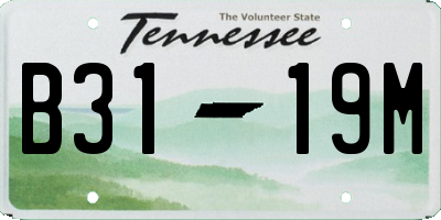 TN license plate B3119M